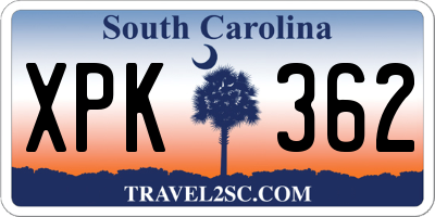 SC license plate XPK362