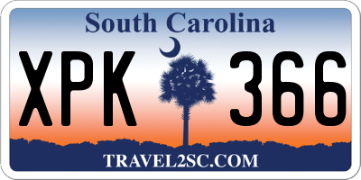 SC license plate XPK366