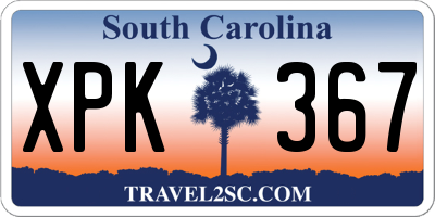 SC license plate XPK367