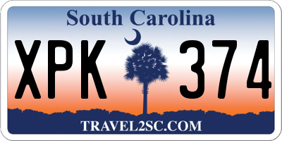 SC license plate XPK374