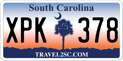 SC license plate XPK378
