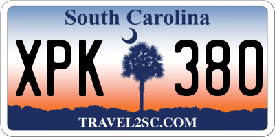SC license plate XPK380