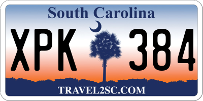 SC license plate XPK384