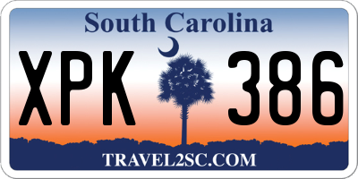 SC license plate XPK386