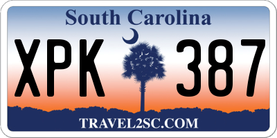 SC license plate XPK387