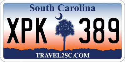 SC license plate XPK389