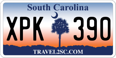 SC license plate XPK390