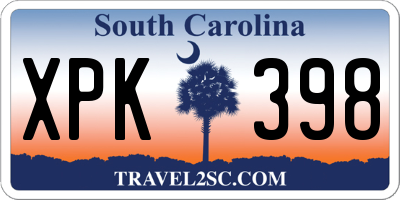 SC license plate XPK398