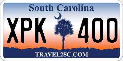 SC license plate XPK400