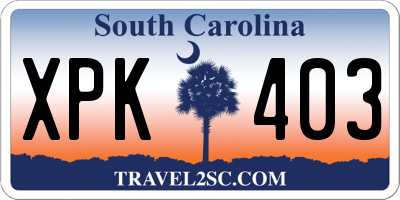 SC license plate XPK403