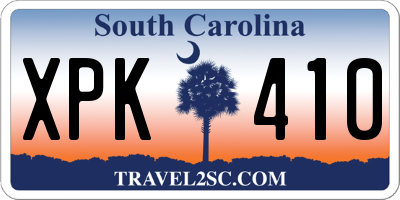 SC license plate XPK410