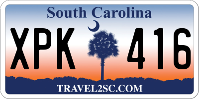 SC license plate XPK416