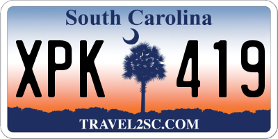 SC license plate XPK419