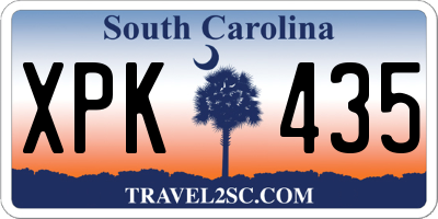 SC license plate XPK435