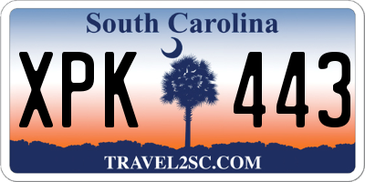 SC license plate XPK443