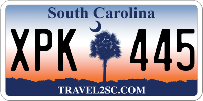 SC license plate XPK445