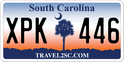 SC license plate XPK446