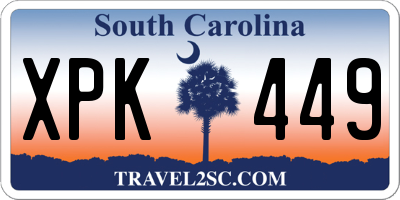 SC license plate XPK449