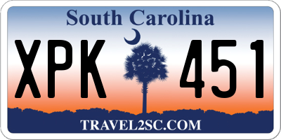 SC license plate XPK451