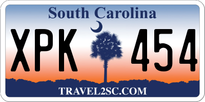 SC license plate XPK454
