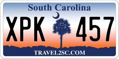 SC license plate XPK457