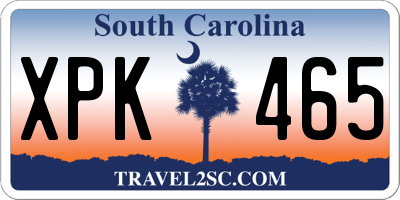 SC license plate XPK465