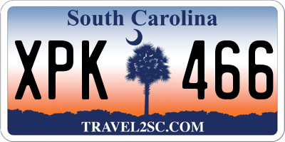 SC license plate XPK466