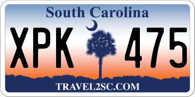 SC license plate XPK475