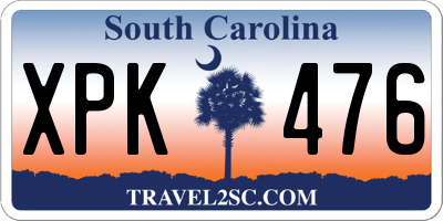 SC license plate XPK476