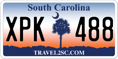 SC license plate XPK488