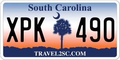 SC license plate XPK490