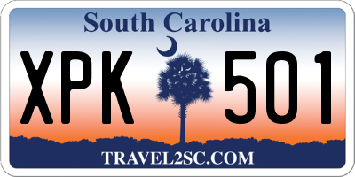 SC license plate XPK501