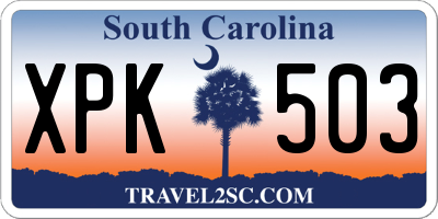 SC license plate XPK503