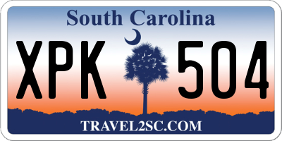 SC license plate XPK504