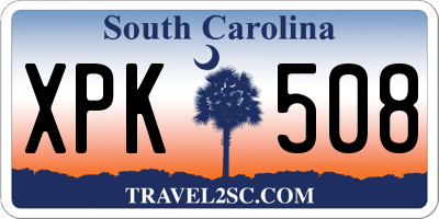 SC license plate XPK508