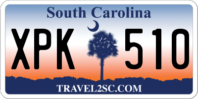 SC license plate XPK510