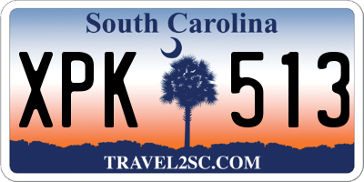 SC license plate XPK513