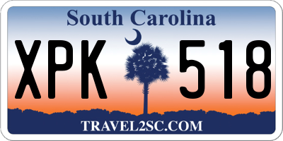 SC license plate XPK518