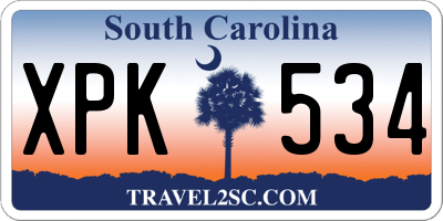 SC license plate XPK534