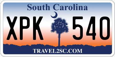SC license plate XPK540