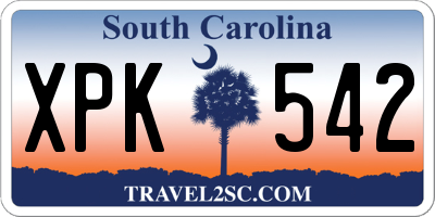 SC license plate XPK542