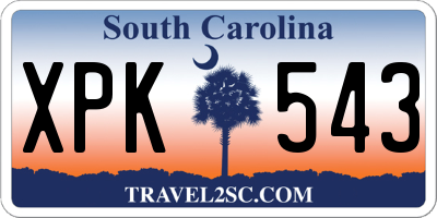 SC license plate XPK543