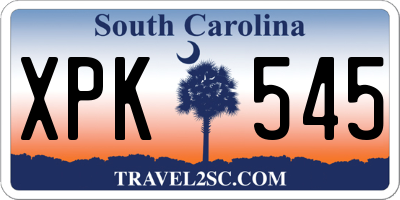 SC license plate XPK545