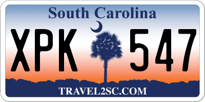 SC license plate XPK547