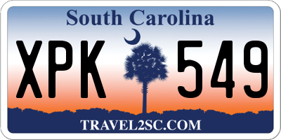 SC license plate XPK549
