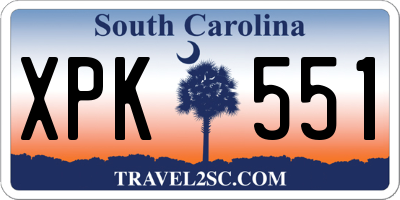 SC license plate XPK551