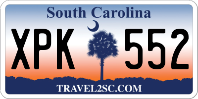 SC license plate XPK552