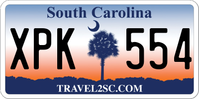 SC license plate XPK554