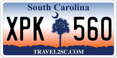 SC license plate XPK560