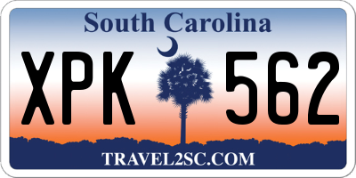 SC license plate XPK562